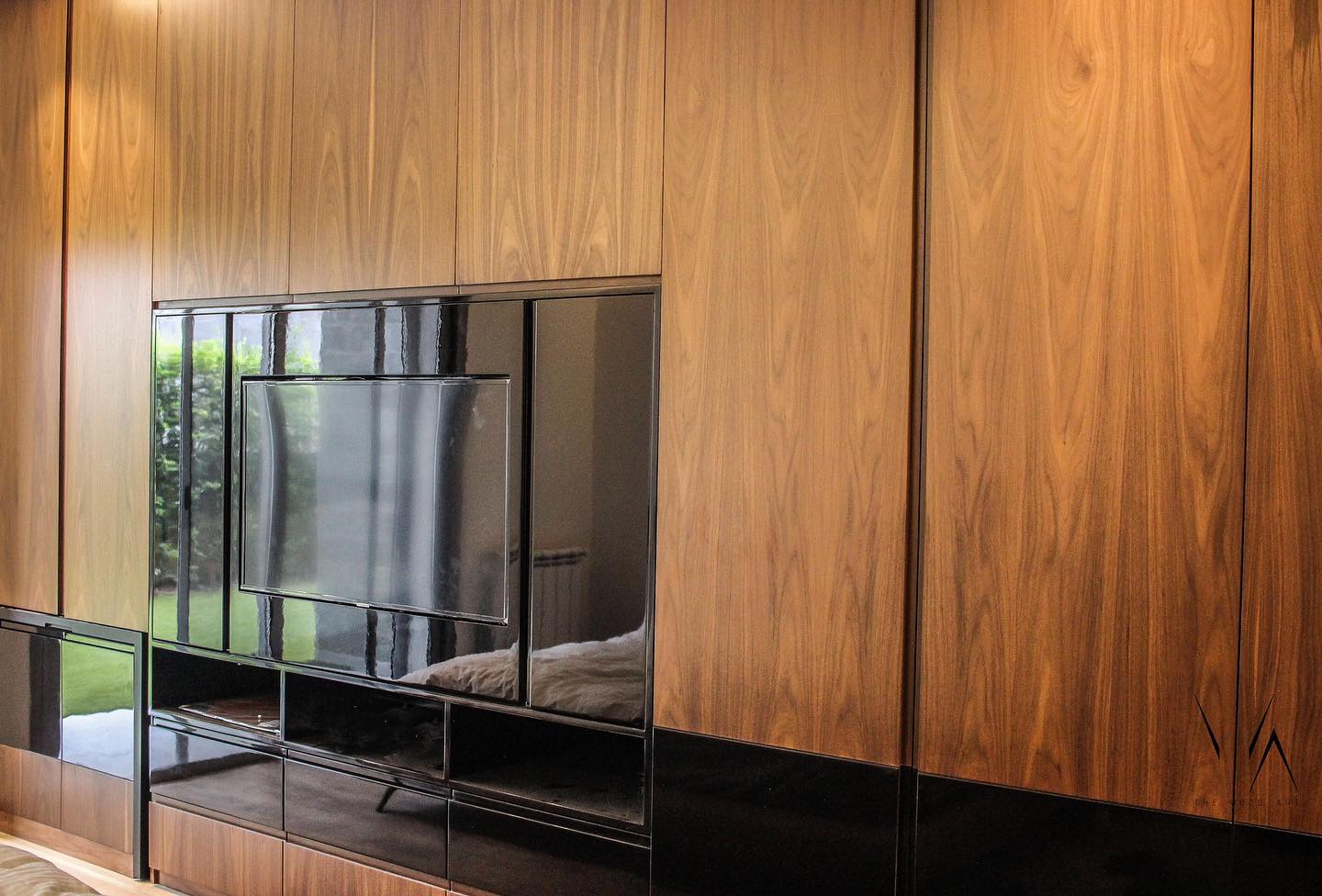 Walnut & Mirror Living Wall